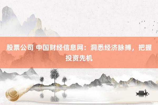 股票公司 中国财经信息网：洞悉经济脉搏，把握投资先机