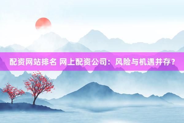 配资网站排名 网上配资公司：风险与机遇并存？