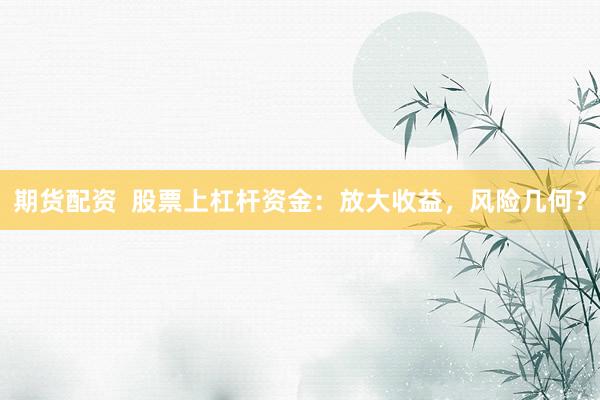 期货配资  股票上杠杆资金：放大收益，风险几何？