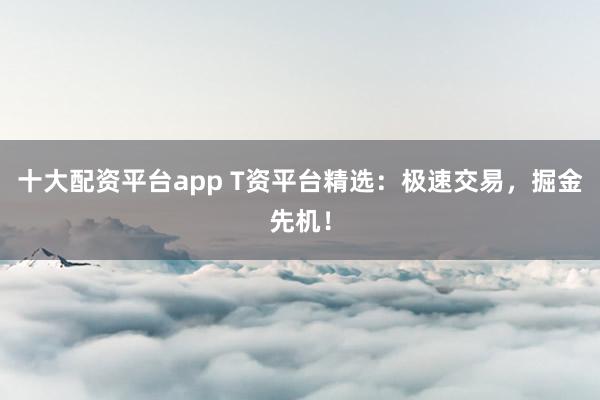 十大配资平台app T资平台精选：极速交易，掘金先机！
