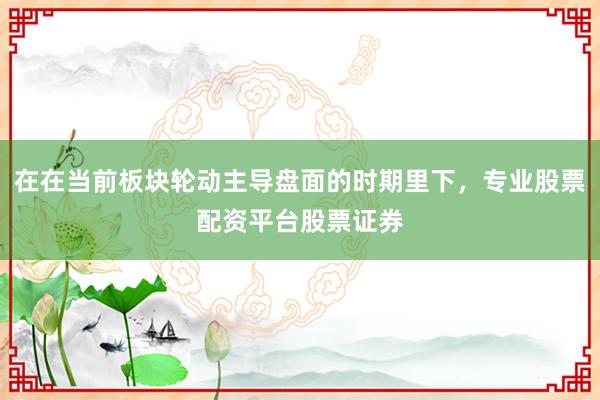 在在当前板块轮动主导盘面的时期里下，专业股票配资平台股票证券