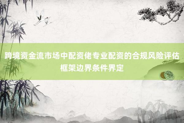 跨境资金流市场中配资佬专业配资的合规风险评估框架边界条件界定