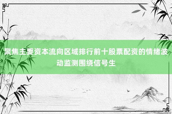 聚焦主要资本流向区域排行前十股票配资的情绪波动监测围绕信号生